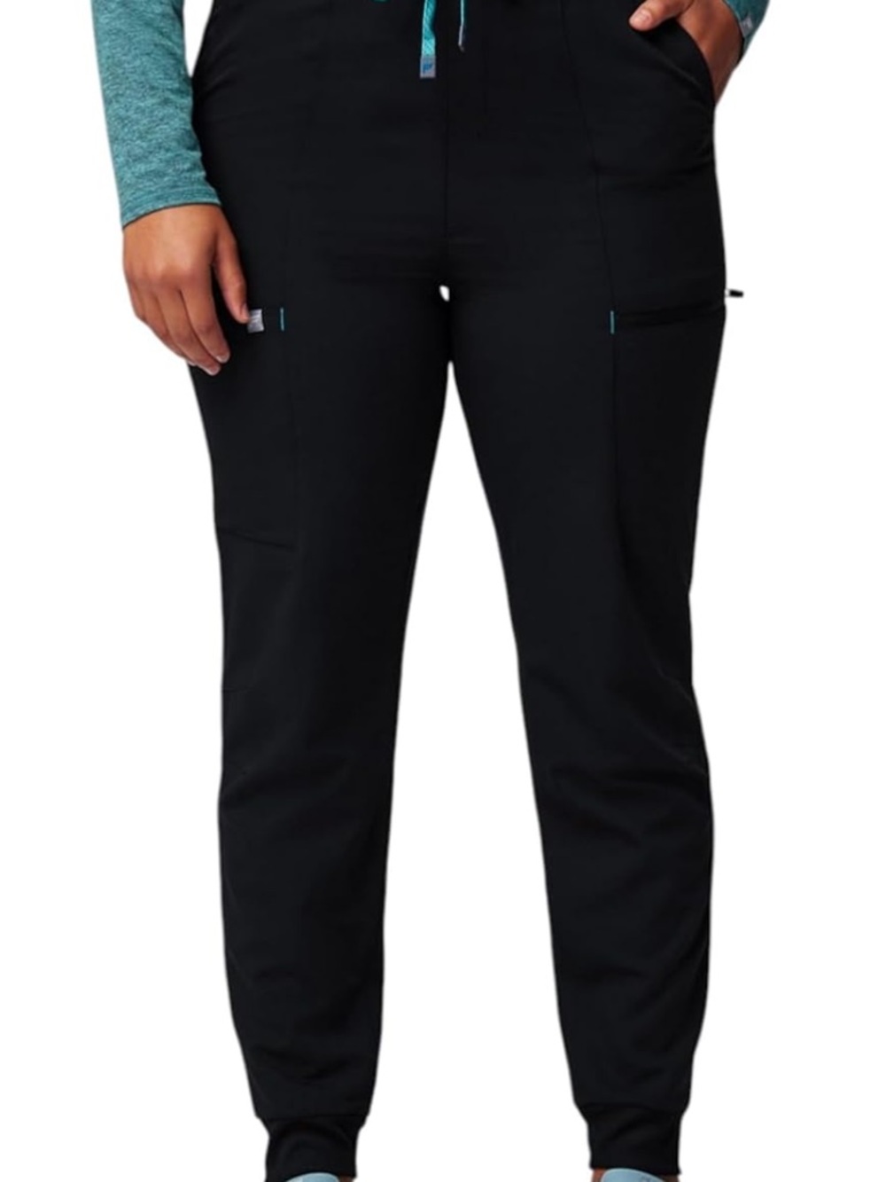 Fabletics Women's Black Jogger Scrubs Lg Tall